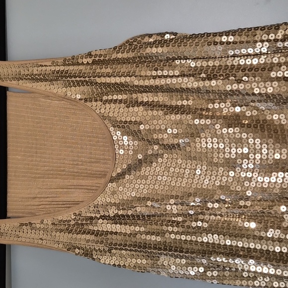 Michael Kors Gold Sequin Sleeveless Dress - Picture 3 of 3